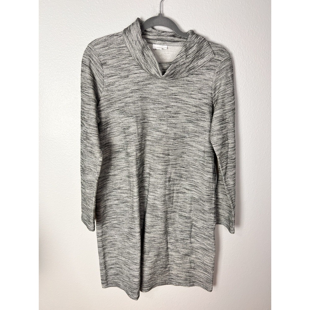 J. JILL Pure Gray Green Knit 3/4 Sleeve Pullover Dress XS Pockets